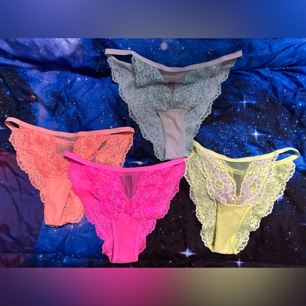 La SENZA Lace Panties Set - Vibrant Pink, blue, Yellow, Orange